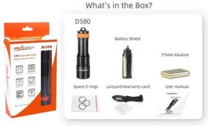 D580 Led backup flashlight